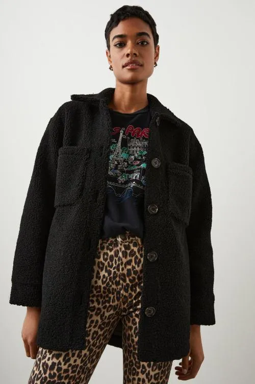 Women Rails Jackets and Coats Connie Shirt Jacket Black Teddy