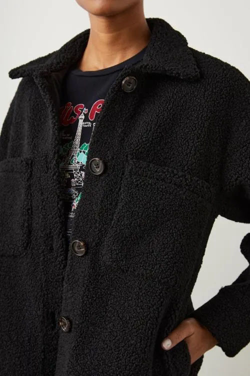 Women Rails Jackets and Coats Connie Shirt Jacket Black Teddy Women Rails Jackets and Coats Connie Shirt Jacket Black Teddy