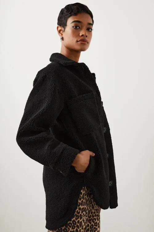 Women Rails Jackets and Coats Connie Shirt Jacket Black Teddy Women Rails Jackets and Coats Connie Shirt Jacket Black Teddy