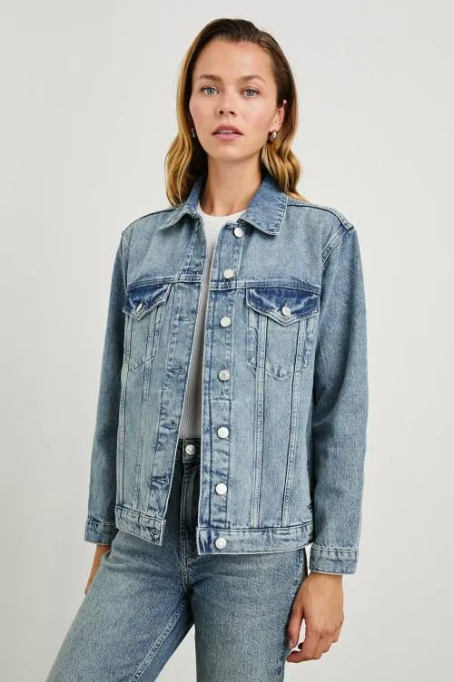 Women Rails Jackets and Coats Grove Boyfriend Trucker Jacket Embossed Indigo Women Rails Jackets and Coats Grove Boyfriend Trucker Jacket Embossed Indigo