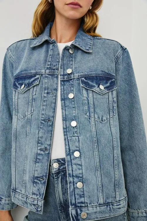 Women Rails Jackets and Coats Grove Boyfriend Trucker Jacket Embossed Indigo Women Rails Jackets and Coats Grove Boyfriend Trucker Jacket Embossed Indigo
