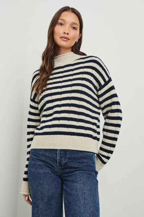 Women Rails Sweaters Corrine Sweater Oat Navy Stripes