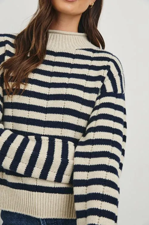 Women Rails Sweaters Corrine Sweater Oat Navy Stripes Women Rails Sweaters Corrine Sweater Oat Navy Stripes