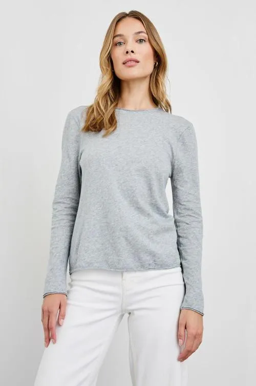 Women Rails Tees and Tanks Long Sleeve Crew Neck Tshirt Heather Grey