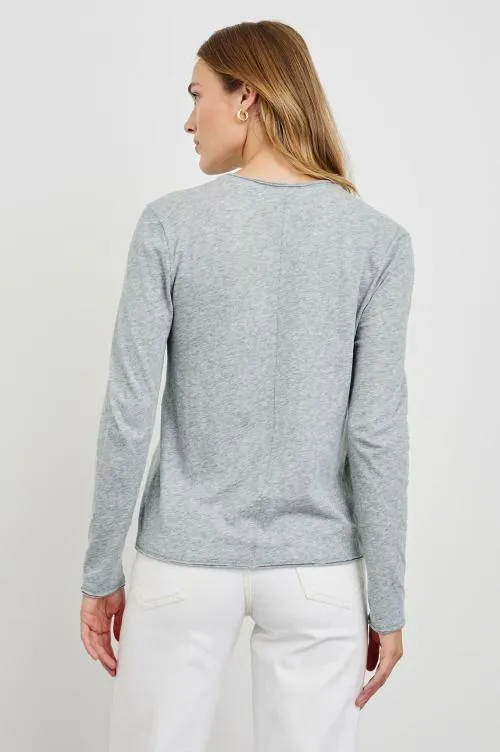 Women Rails Tees and Tanks Long Sleeve Crew Neck Tshirt Heather Grey Women Rails Tees and Tanks Long Sleeve Crew Neck Tshirt Heather Grey