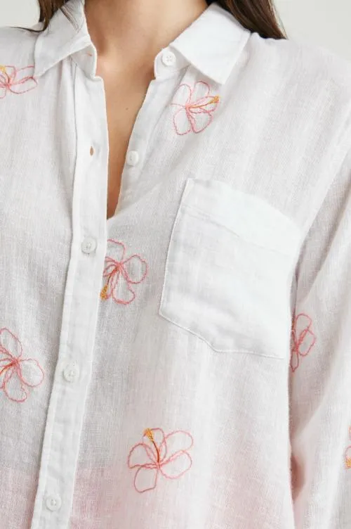 Women Rails Tops Charli Shirt Hibiscus Embroidery Women Rails Tops Charli Shirt Hibiscus Embroidery