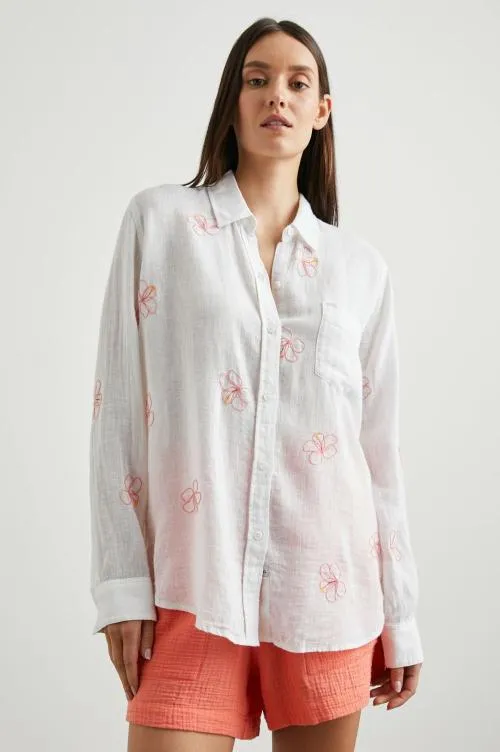 Women Rails Tops Charli Shirt Hibiscus Embroidery Women Rails Tops Charli Shirt Hibiscus Embroidery