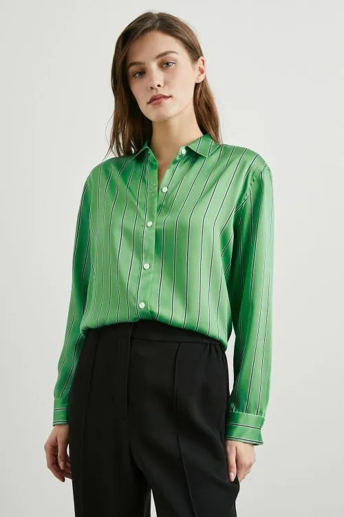 Women Rails Tops Elias Shirt Basil Stripe Women Rails Tops Elias Shirt Basil Stripe