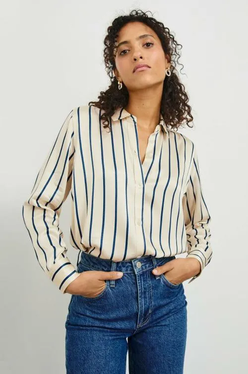Women Rails Tops Maria Shirt Ceramic Navy Stripe
