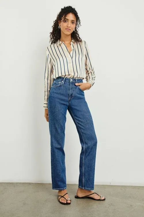 Women Rails Tops Maria Shirt Ceramic Navy Stripe Women Rails Tops Maria Shirt Ceramic Navy Stripe