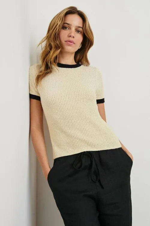 Women Rails Tops Meredith Top Ivory Black Women Rails Tops Meredith Top Ivory Black