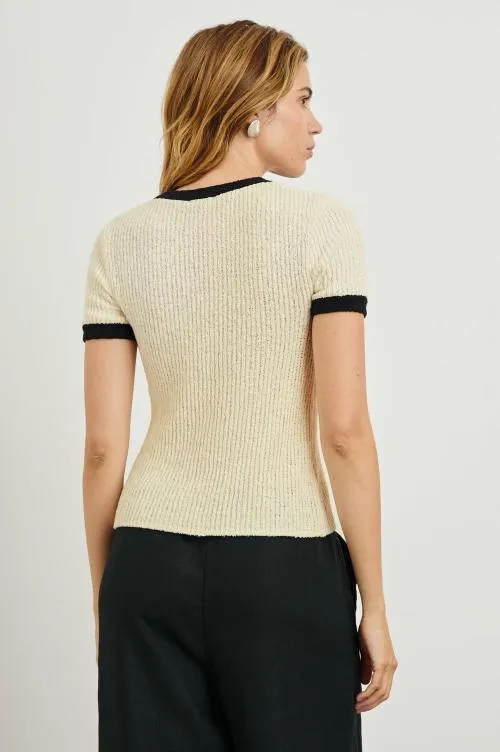 Women Rails Tops Meredith Top Ivory Black Women Rails Tops Meredith Top Ivory Black