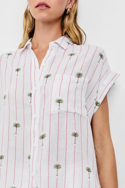 Women Rails Tops Whitney Shirt Pink Palm Stripe