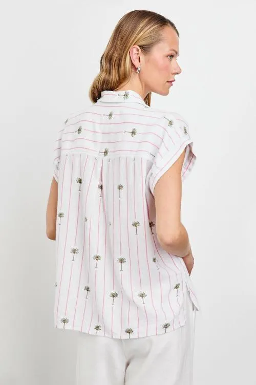 Women Rails Tops Whitney Shirt Pink Palm Stripe