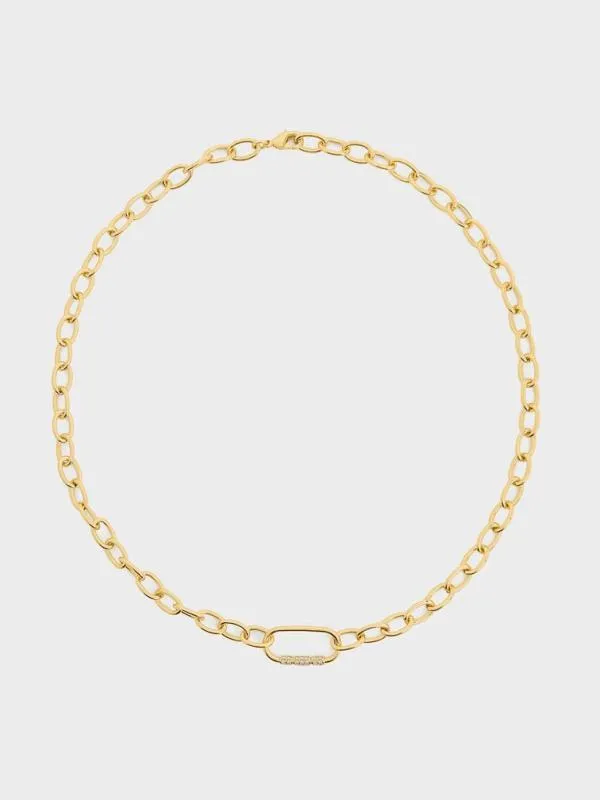 Women Reagan Crystal ChainLink Necklace 8211 Gold CHARLES and KEITH Necklaces Women Reagan Crystal ChainLink Necklace 8211 Gold CHARLES and KEITH Necklaces