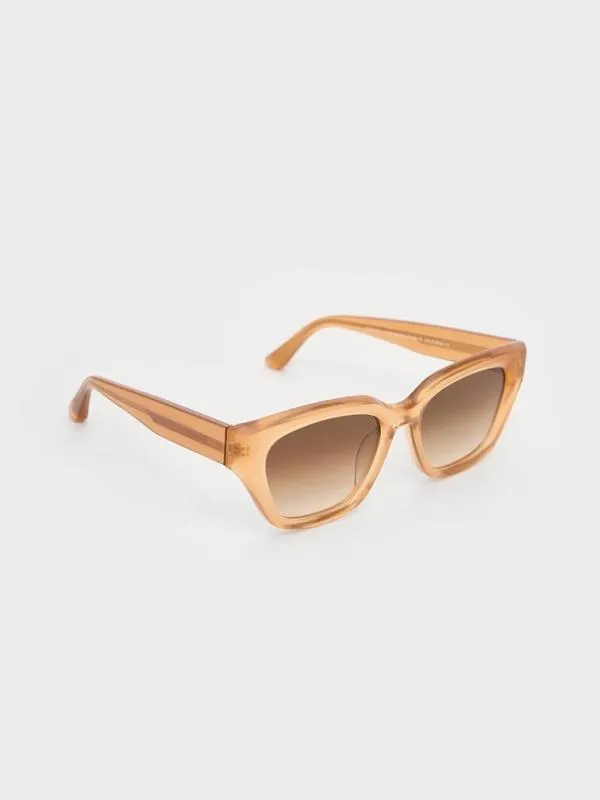 Women Recycled Acetate CatEye Sunglasses 8211 Toffee CHARLES and KEITH Cateye