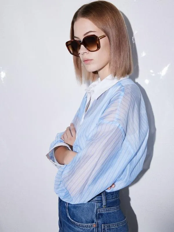 Women Recycled Acetate TortoiseshellFrame Butterfly Sunglasses 8211 T Shell CHARLES and KEITH Butterfly
