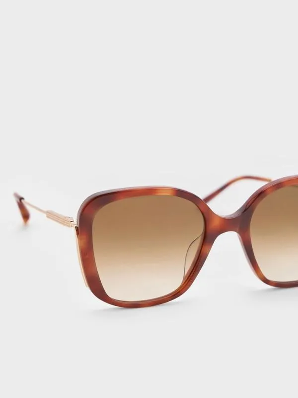 Women Recycled Acetate TortoiseshellFrame Butterfly Sunglasses 8211 T Shell CHARLES and KEITH Butterfly