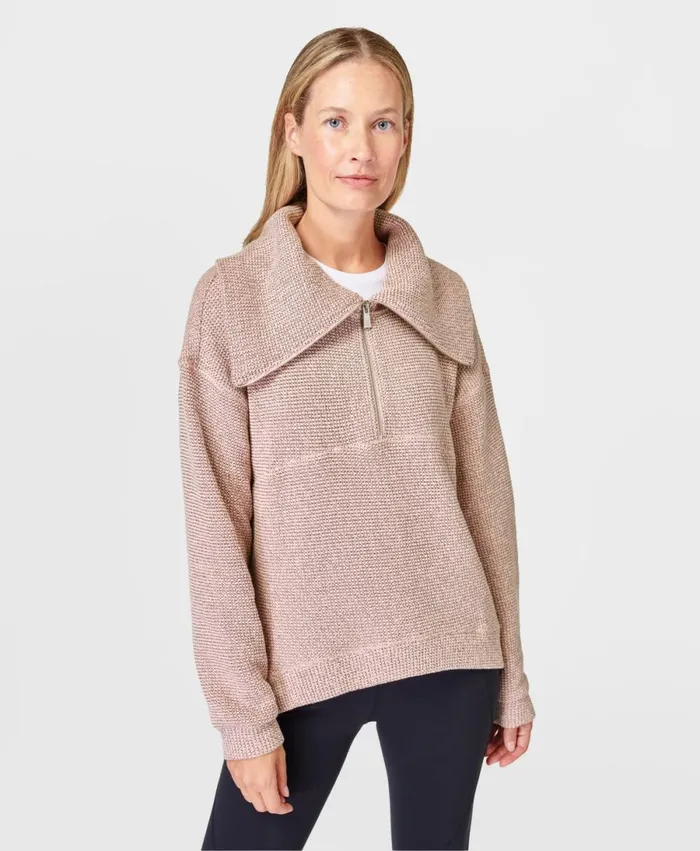 Women Restful Boucle Half Zip Sweatshirt Soft Pink Sweaty Betty Jumpers Hoodies Women Restful Boucle Half Zip Sweatshirt Soft Pink Sweaty Betty Jumpers Hoodies