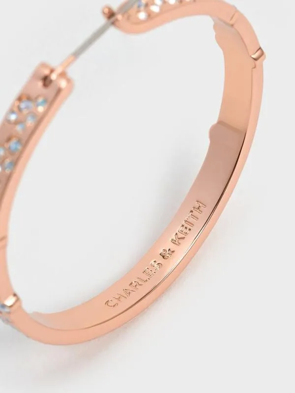 Women Reverie Crystal Large Hoop Earrings 8211 Rose Gold CHARLES and KEITH Earrings Women Reverie Crystal Large Hoop Earrings 8211 Rose Gold CHARLES and KEITH Earrings