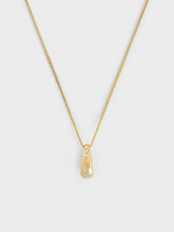 Women Reverie Crystal Teardrop Necklace 8211 Gold CHARLES and KEITH Necklaces Women Reverie Crystal Teardrop Necklace 8211 Gold CHARLES and KEITH Necklaces