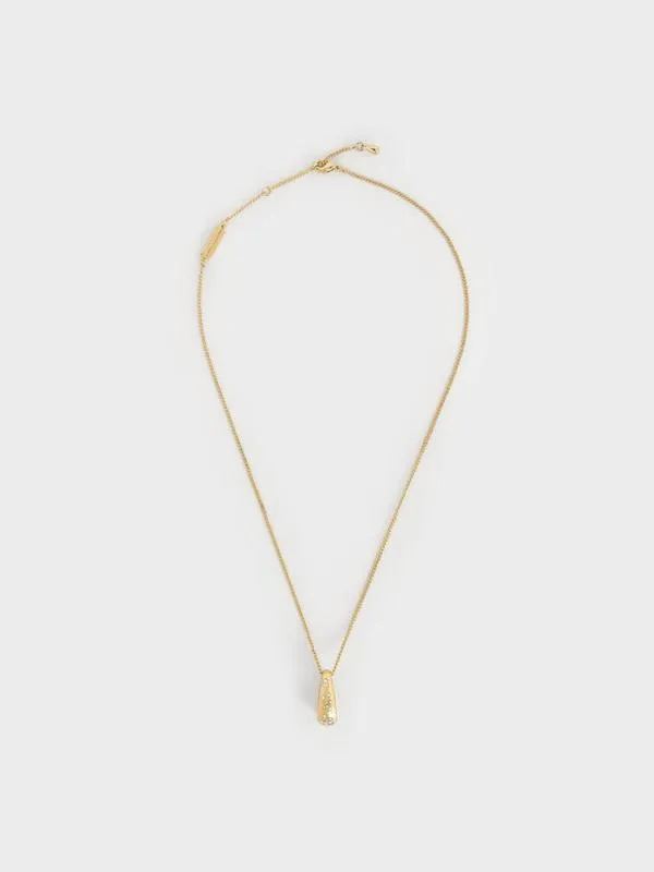 Women Reverie Crystal Teardrop Necklace 8211 Gold CHARLES and KEITH Necklaces Women Reverie Crystal Teardrop Necklace 8211 Gold CHARLES and KEITH Necklaces