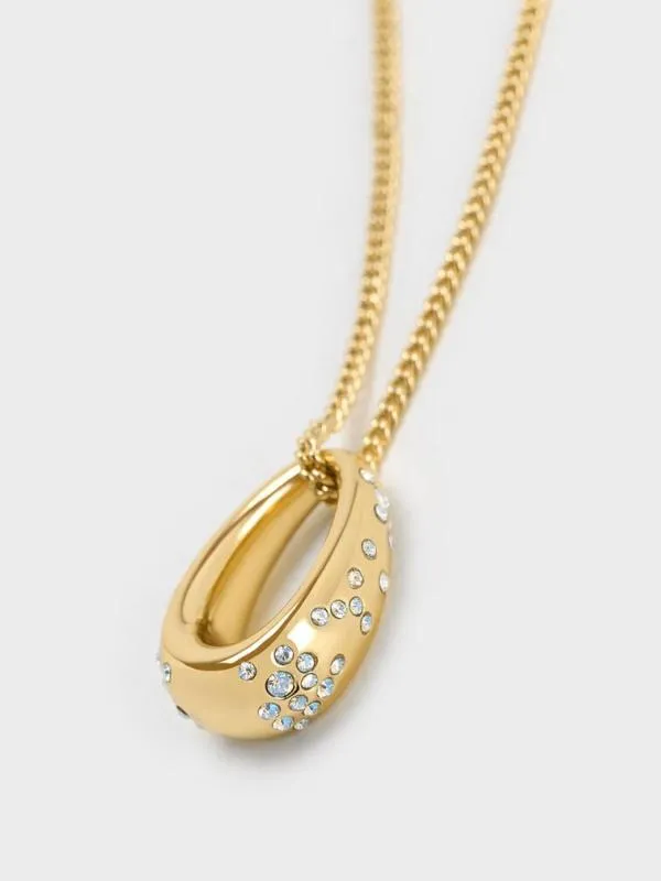 Women Reverie Crystal Teardrop Necklace 8211 Gold CHARLES and KEITH Necklaces Women Reverie Crystal Teardrop Necklace 8211 Gold CHARLES and KEITH Necklaces