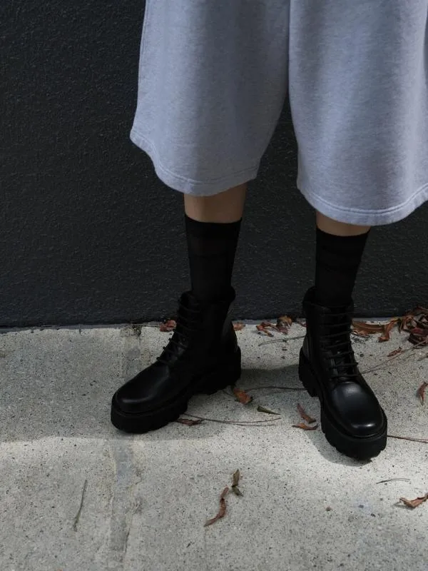 Women Ripley Ridged Sole Ankle Boots 8211 Black2 CHARLES and KEITH Boots
