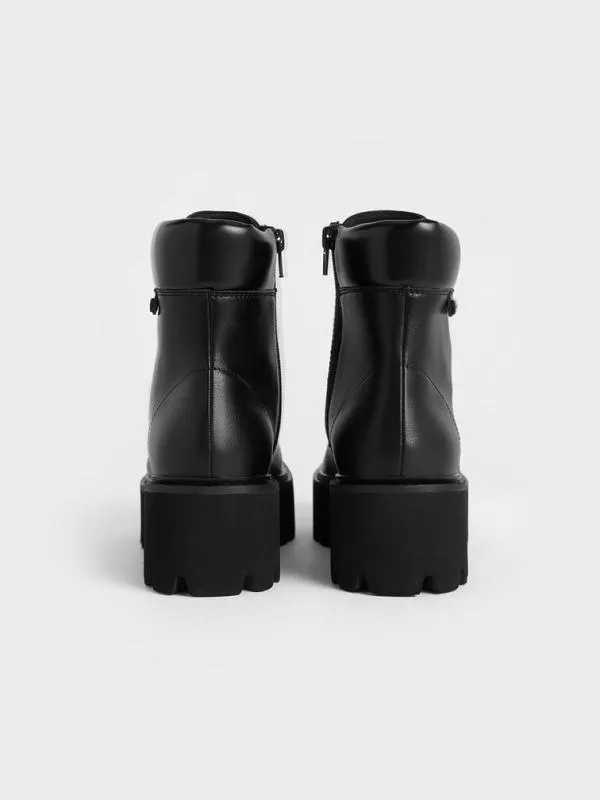 Women Ripley Ridged Sole Ankle Boots 8211 Black2 CHARLES and KEITH Boots