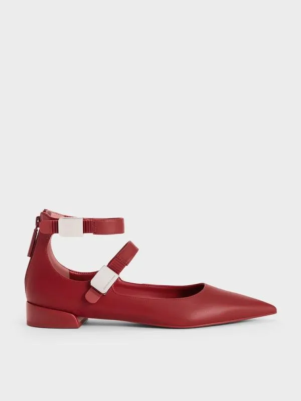 Women Robbie PointedToe Mary Jane Flats 8211 Red CHARLES and KEITH Ballet Flats Women Robbie PointedToe Mary Jane Flats 8211 Red CHARLES and KEITH Ballet Flats