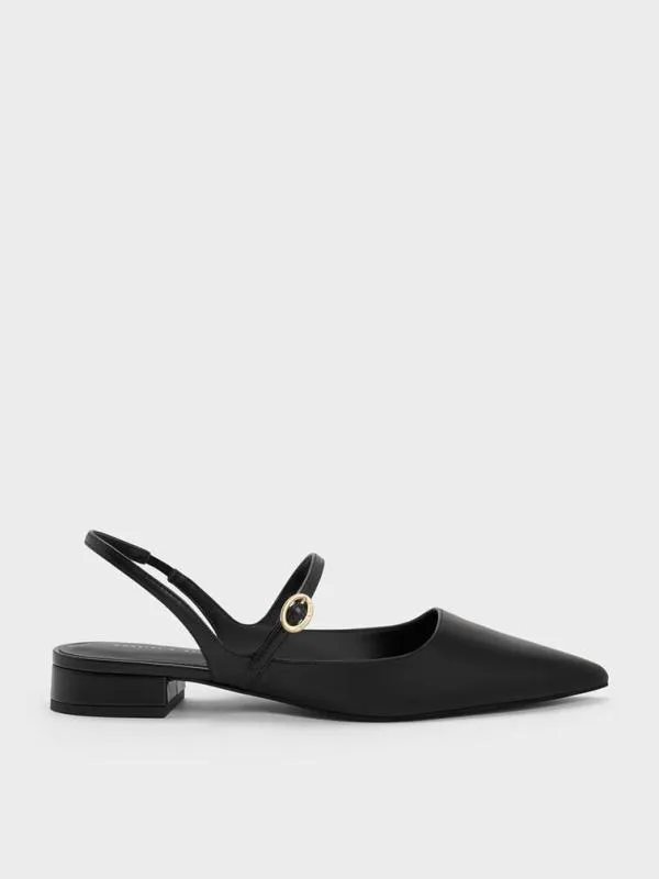 Women Roxane Slingback Mary Jane Flats 8211 Black CHARLES and KEITH Ballet Flats
