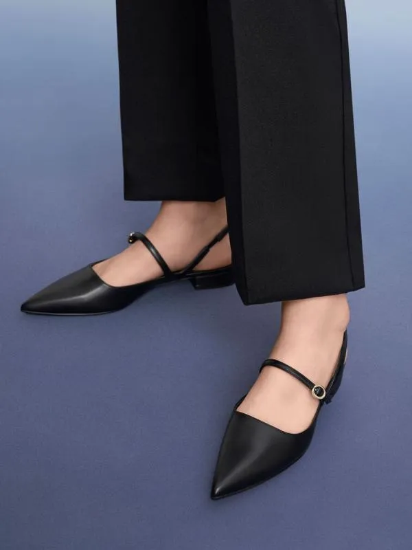 Women Roxane Slingback Mary Jane Flats 8211 Black CHARLES and KEITH Ballet Flats
