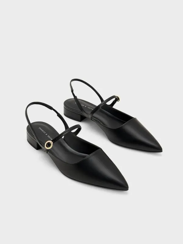 Women Roxane Slingback Mary Jane Flats 8211 Black CHARLES and KEITH Ballet Flats