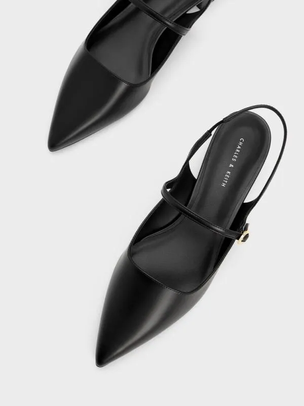 Women Roxane Slingback Mary Jane Flats 8211 Black CHARLES and KEITH Ballet Flats