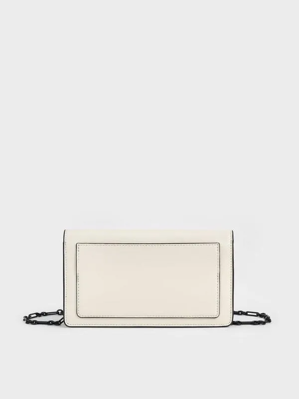 Women Samantha Envelope ChainEmbellished Crossbody Bag 8211 Cream CHARLES and KEITH Crossbody Bags