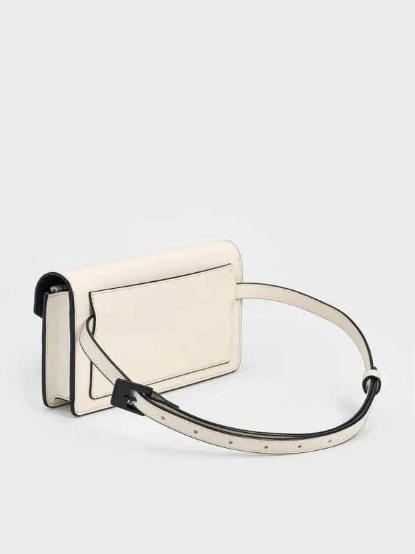 Women Samantha Envelope ChainEmbellished Crossbody Bag 8211 Cream CHARLES and KEITH Crossbody Bags