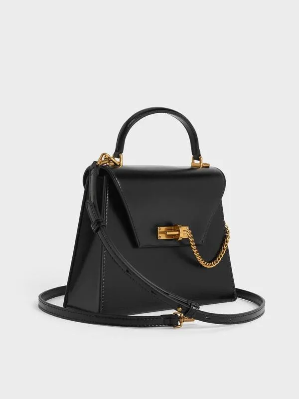Women Samantha Envelope Top Handle Bag 8211 Black CHARLES and KEITH Top Handle Bags
