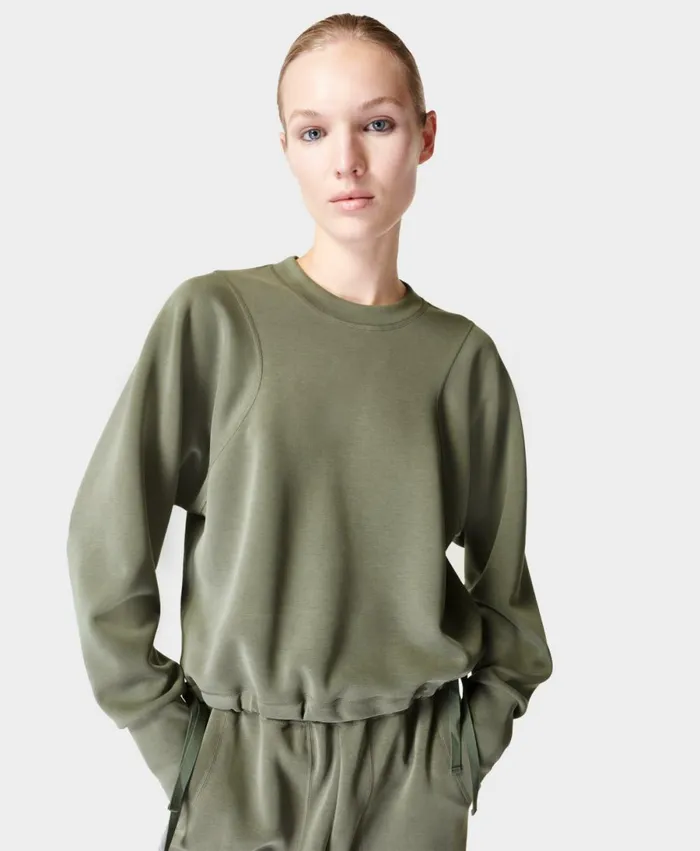 Women Sand Wash Crew Neck Sweatshirt Shadow Green Sweaty Betty Jumpers Hoodies Women Sand Wash Crew Neck Sweatshirt Shadow Green Sweaty Betty Jumpers Hoodies