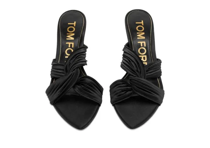 Women Sandals Tom Ford Pleated Satin Mule Women Sandals Tom Ford Pleated Satin Mule