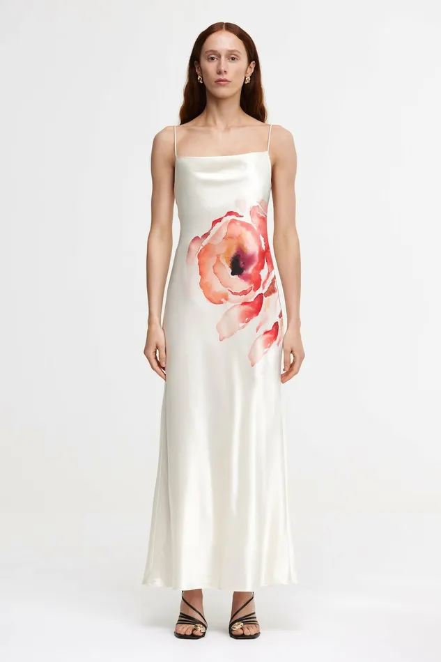 Women SANDON MIDI DRESS Berry Poppy Fleur Acler Maxi Dresses