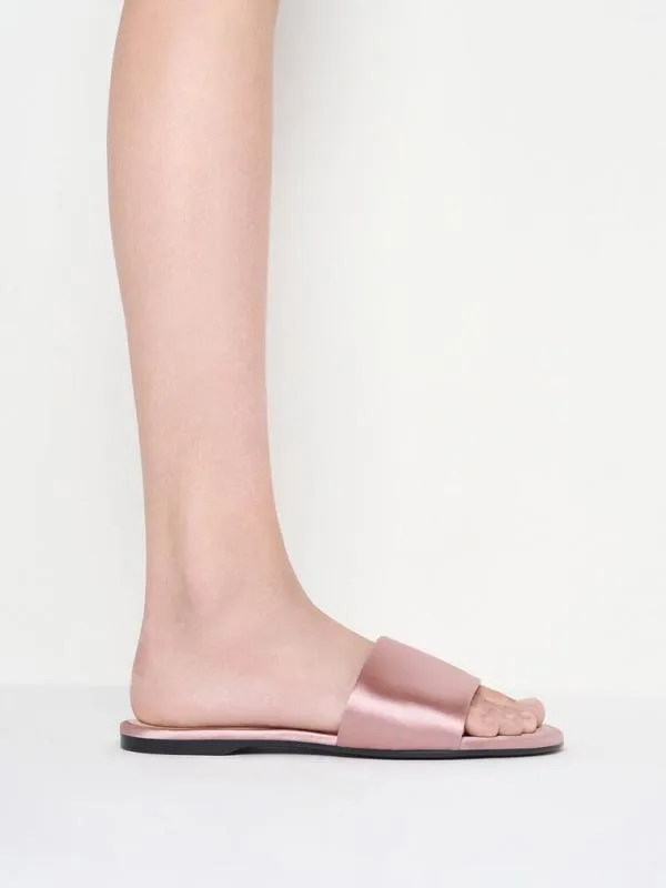 Women Satin Slide Sandals 8211 Nude CHARLES and KEITH Sandals