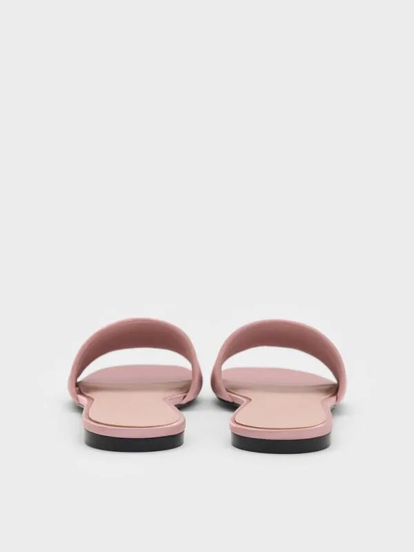 Women Satin Slide Sandals 8211 Nude CHARLES and KEITH Sandals