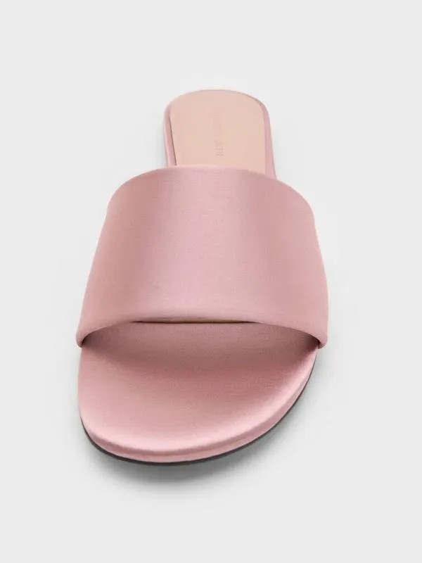 Women Satin Slide Sandals 8211 Nude CHARLES and KEITH Sandals
