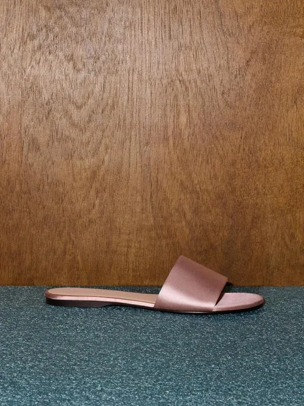 Women Satin Slide Sandals 8211 Nude CHARLES and KEITH Sandals