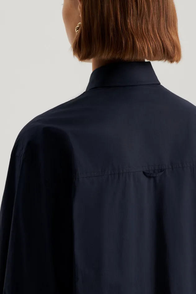Women Scanlan Theodore PARACHUTE COTTON SHIRT NAVY Shirts Women Scanlan Theodore PARACHUTE COTTON SHIRT NAVY Shirts