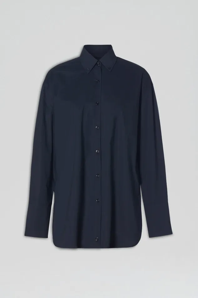 Women Scanlan Theodore PARACHUTE COTTON SHIRT NAVY Shirts Women Scanlan Theodore PARACHUTE COTTON SHIRT NAVY Shirts