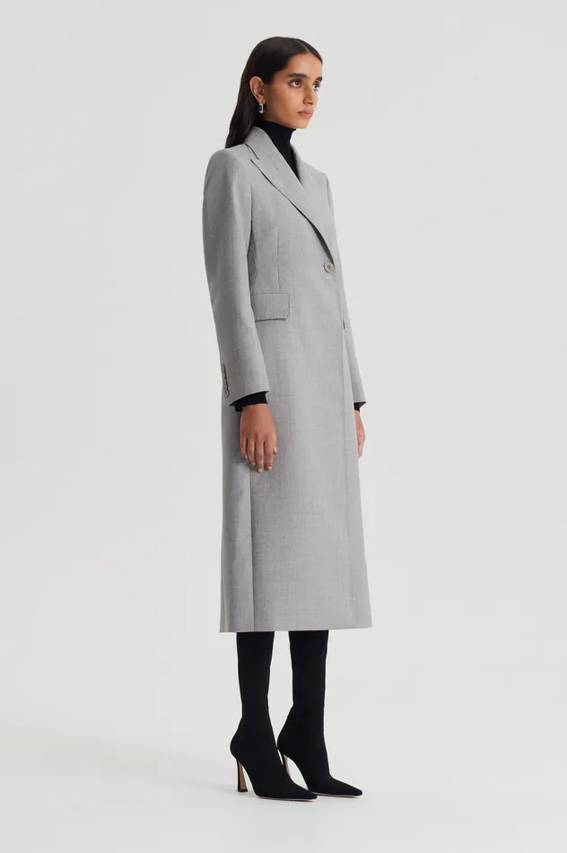 Women Scanlan Theodore TAILORED COAT GREY Coats Women Scanlan Theodore TAILORED COAT GREY Coats