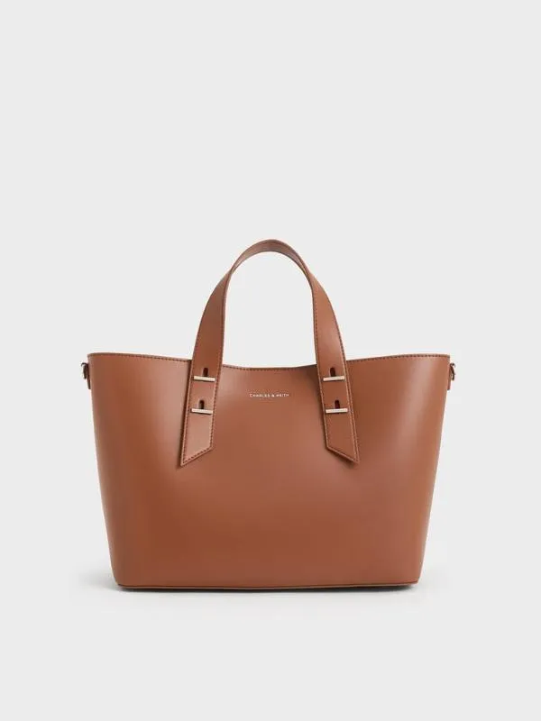 Women Shania Tote Bag 8211 Chocolate CHARLES and KEITH Top Handle Bags