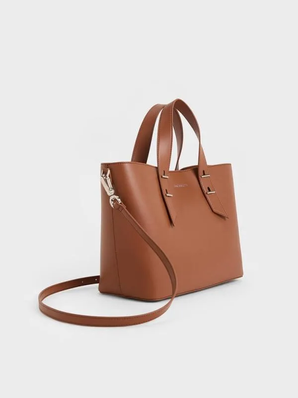 Women Shania Tote Bag 8211 Chocolate CHARLES and KEITH Top Handle Bags