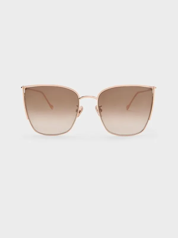 Women Shea MetallicRim Square Sunglasses 8211 Rose Gold CHARLES and KEITH Square Women Shea MetallicRim Square Sunglasses 8211 Rose Gold CHARLES and KEITH Square